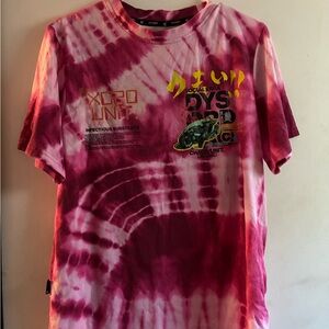 DYSORDER Pink Tie-Dye Graphic T-Shirt size small